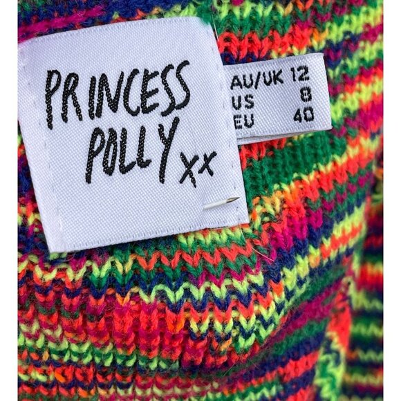 Princess Polly Womens Halter Knitted Backless Bodycon Mini Dress Multi Sz 8 - Picture 8 of 8